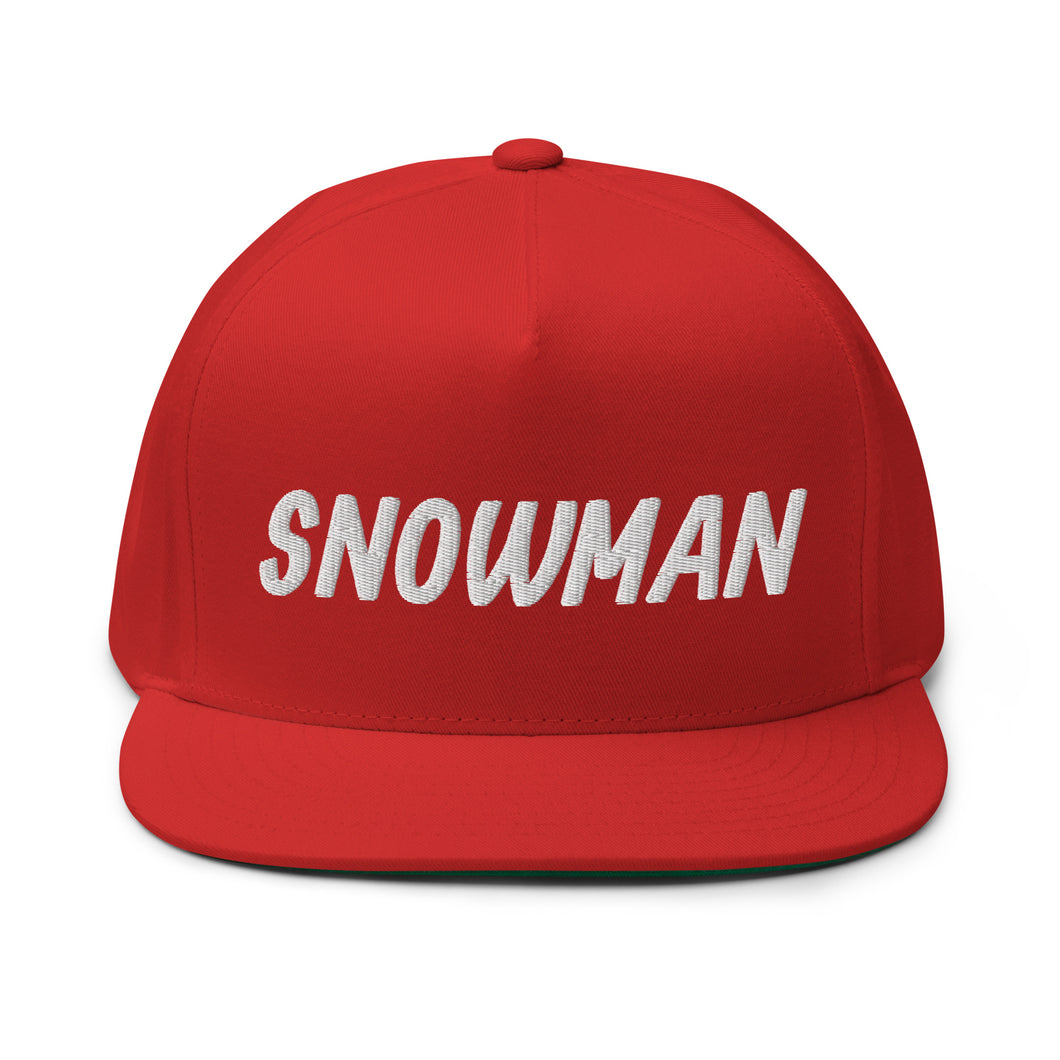 Snowman Flat Bill Cap - White Logo