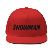 Load image into Gallery viewer, Snowman Flat Bill Cap - Black Logo
