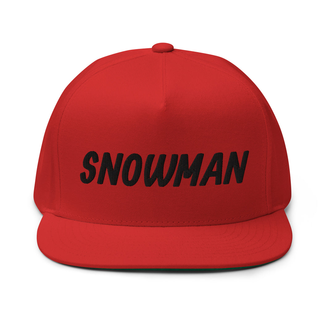 Snowman Flat Bill Cap - Black Logo