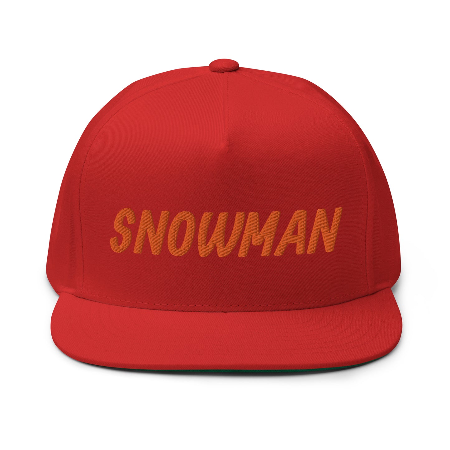 Snowman Flat Bill Cap - Orange Logo
