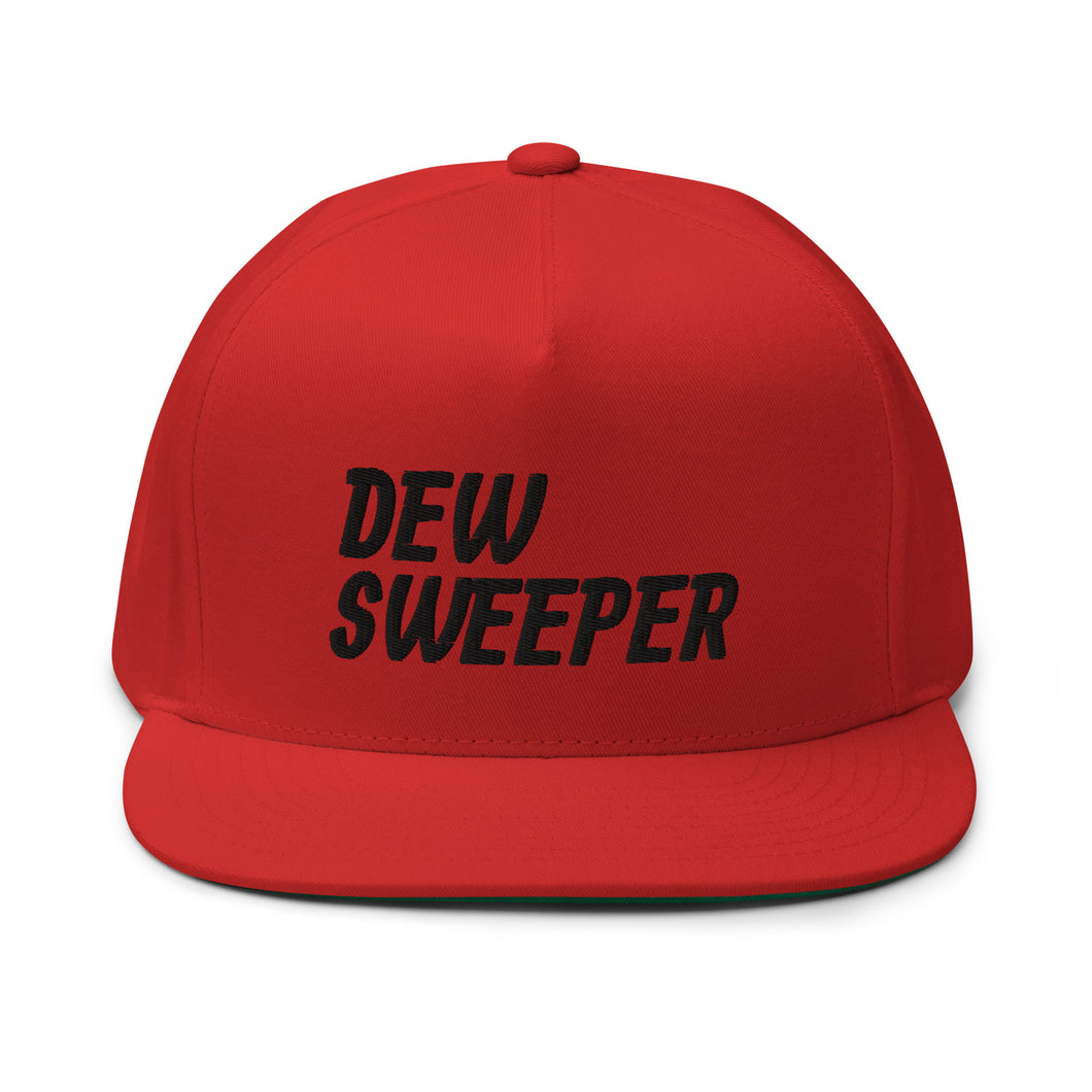 Dew Sweeper Flat Bill Cap - Black Logo