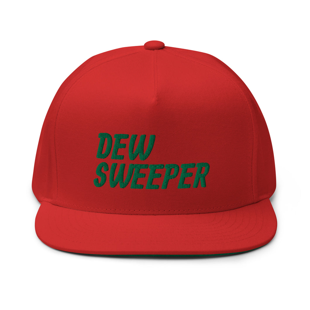 Dew Sweeper Flat Bill Cap - Green Logo