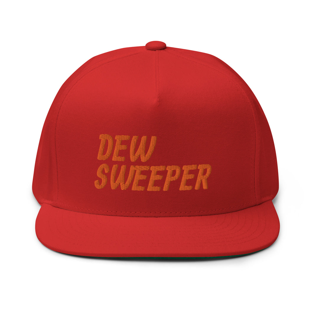 Dew Sweeper Flat Bill Cap - Orange Logo