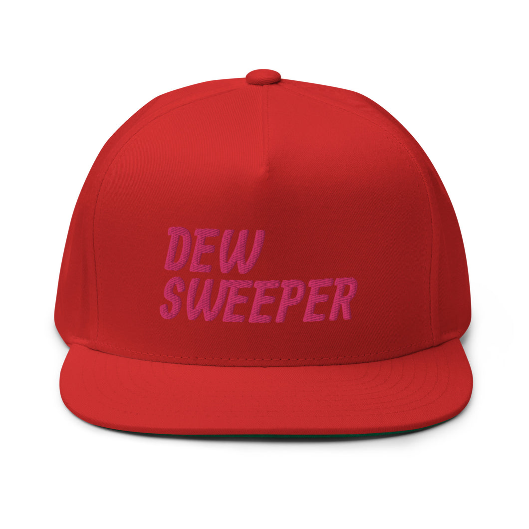 Dew Sweeper Flat Bill Cap - Pink Logo