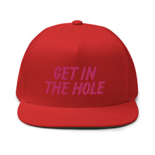 Load image into Gallery viewer, Get in the Hole Flat Bill Cap - Pink Logo
