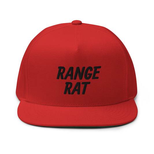 Range Rat Flat Bill Cap - Black Logo