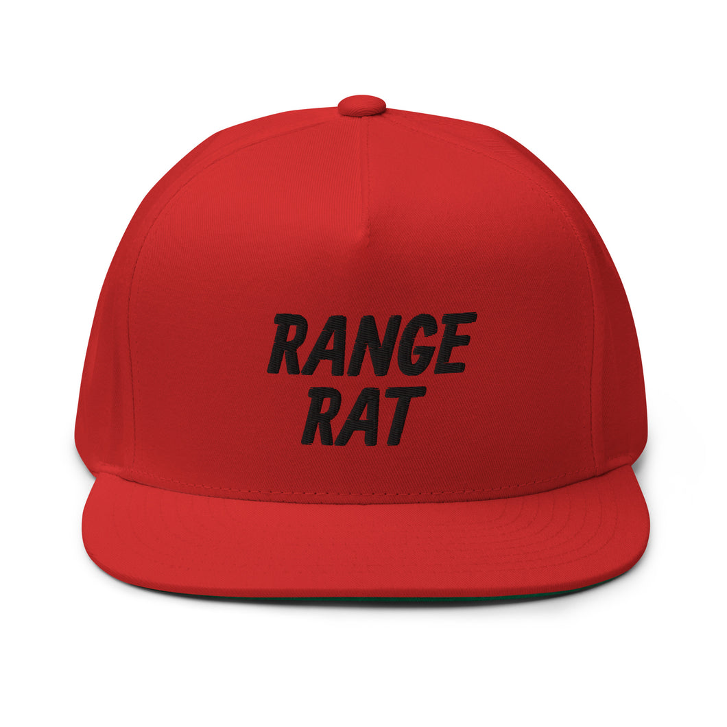 Range Rat Flat Bill Cap - Black Logo