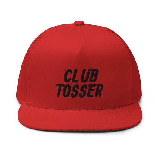 Club Tosser Flat Bill Cap - Black Logo