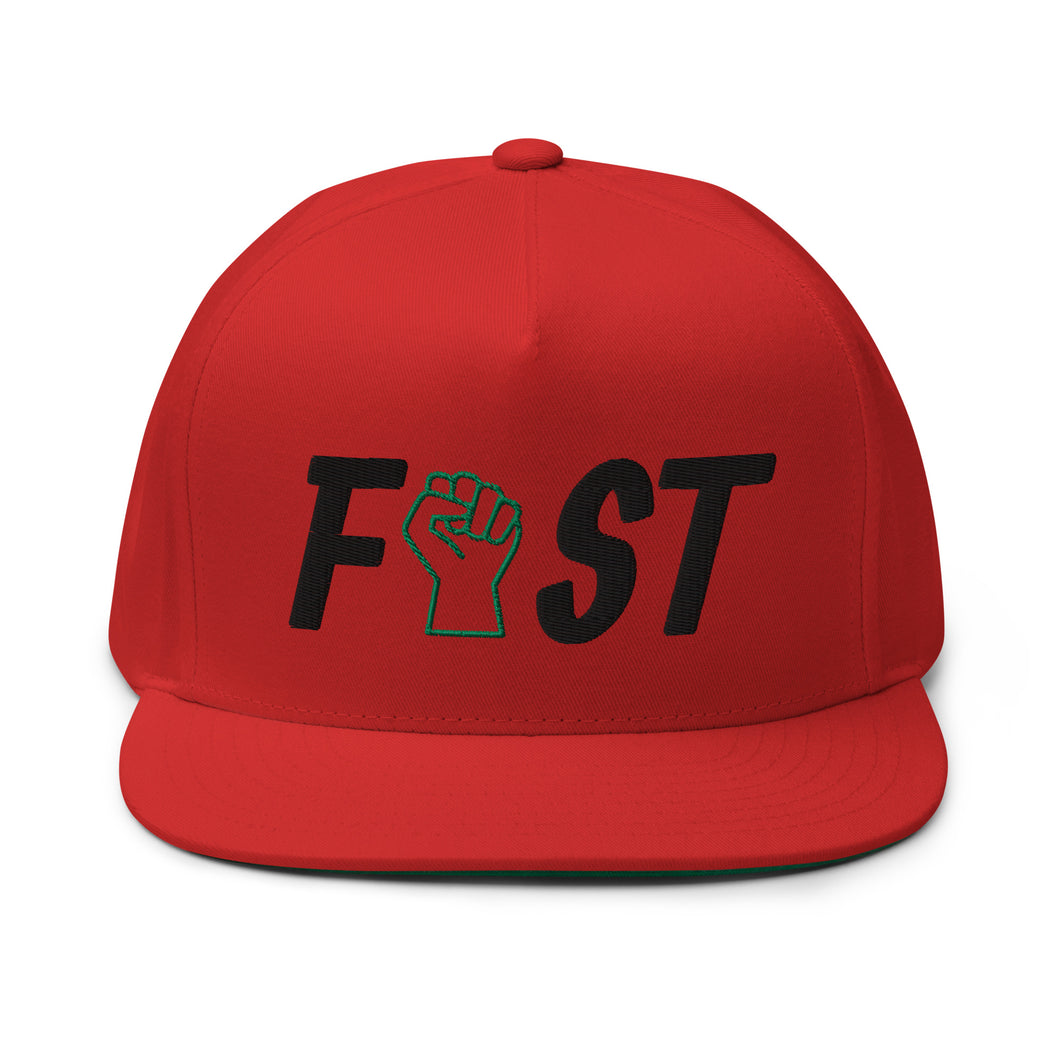 Fist Flat Bill Cap - Black Logo