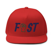 Load image into Gallery viewer, Fist Flat Bill Cap - Navy Logo
