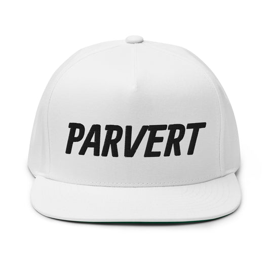 Parvert Flat Bill Cap - Black Logo