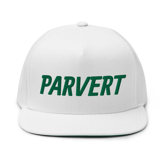 Parvert Flat Bill Cap - Green Logo