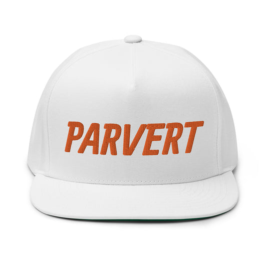Parvert Flat Bill Cap - Orange Logo