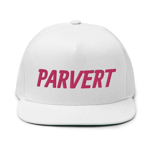 Parvert Flat Bill Cap - Flamingo Logo
