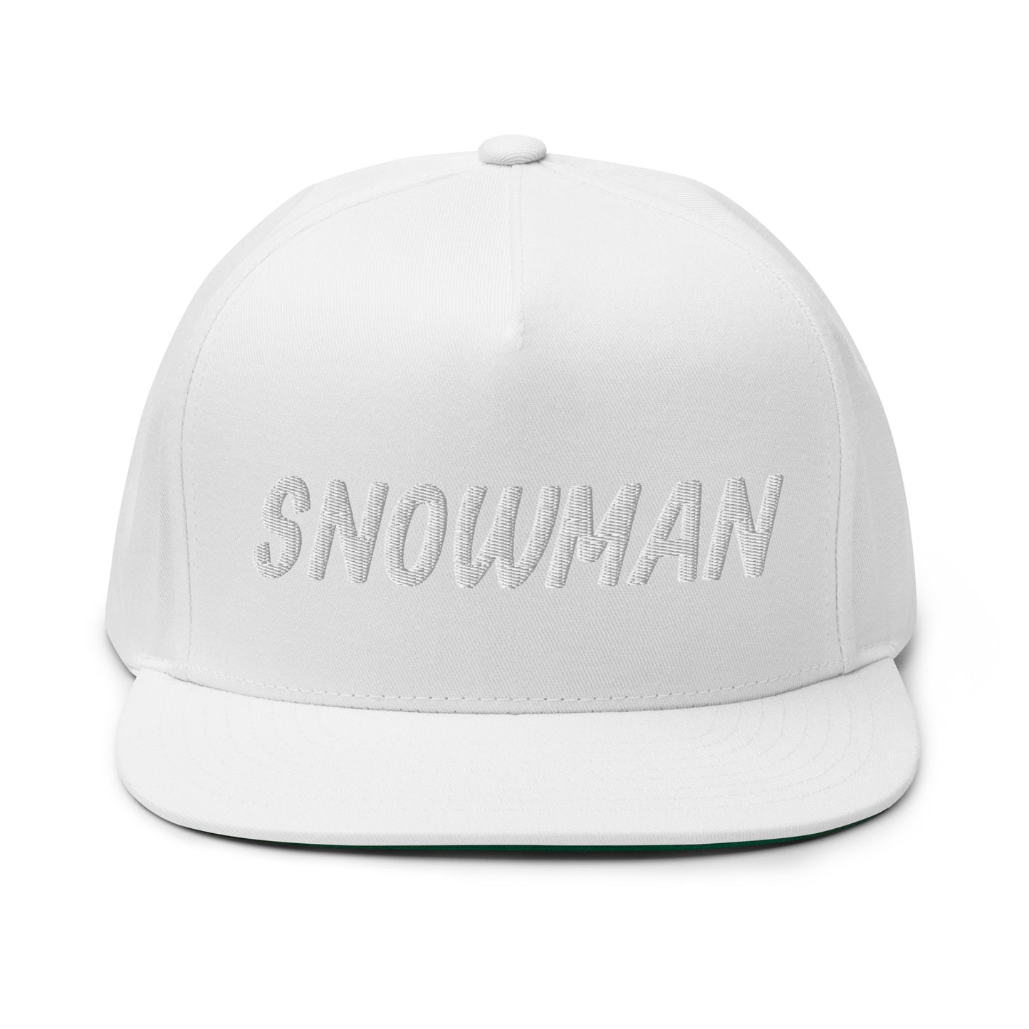 Snowman Flat Bill Cap - White Logo