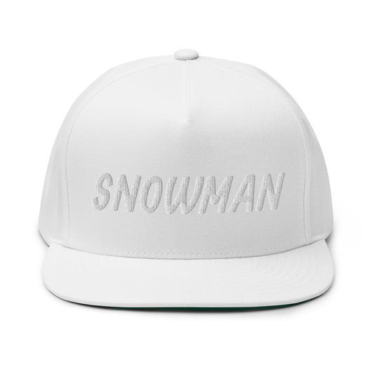 Snowman Flat Bill Cap - White Logo