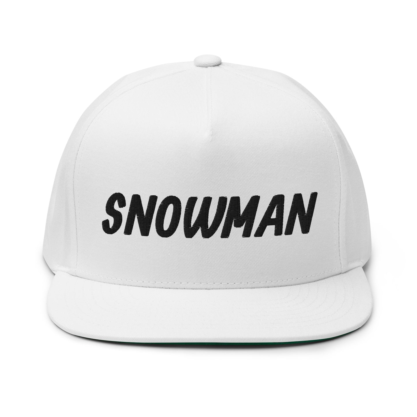 Snowman Flat Bill Cap - Black Logo