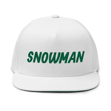 Load image into Gallery viewer, Snowman Flat Bill Cap - Green Logo
