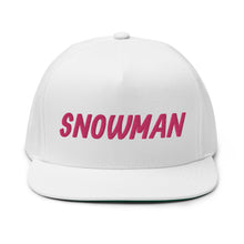 Load image into Gallery viewer, Snowman Flat Bill Cap - Pink Logo
