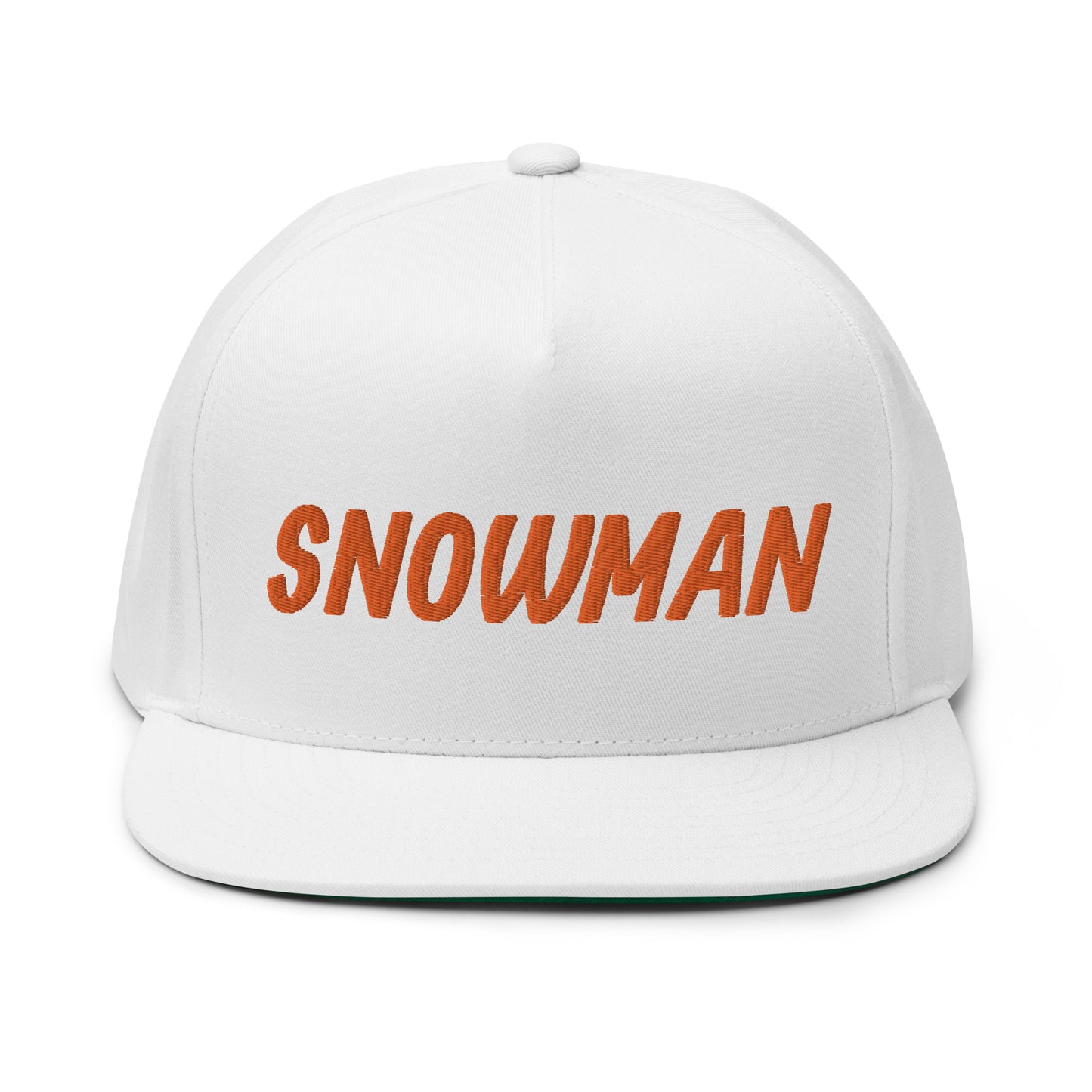 Snowman Flat Bill Cap - Orange Logo