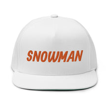 Load image into Gallery viewer, Snowman Flat Bill Cap - Orange Logo
