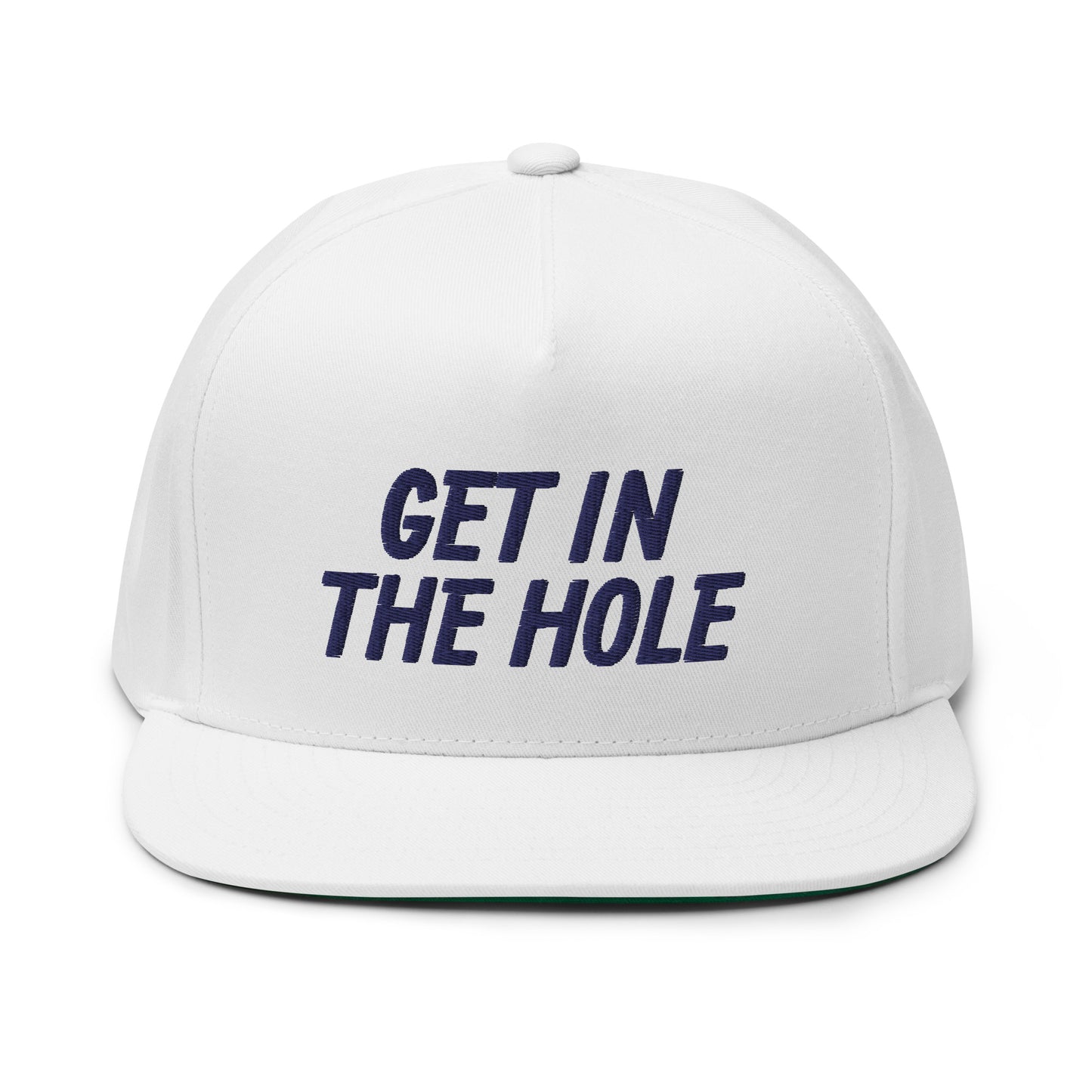 Get in the Hole Flat Bill Cap - Navy Logo