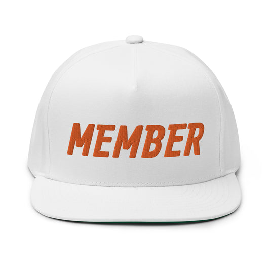 Member Flat Bill Cap - Orange Logo