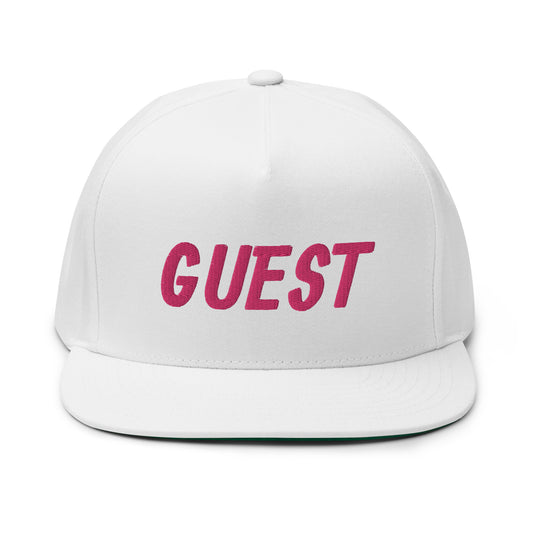 Guest Flat Bill Cap - Pink Logo