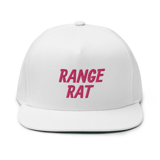 Range Rat Flat Bill Cap - Pink Logo