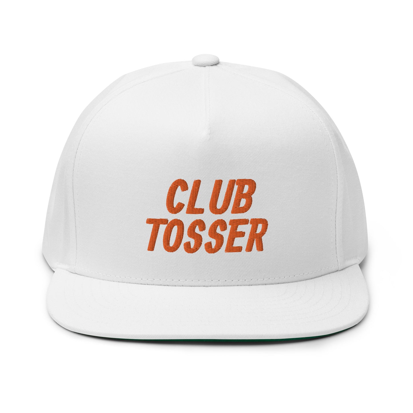 Club Tosser Flat Bill Cap - Orange Logo