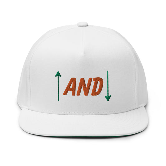 Up and Down Flat Bill Cap - Orange Logo