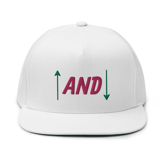 Up and Down Flat Bill Cap - Pink Logo