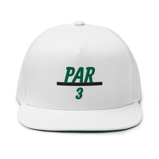 3 Under Par Flat Bill Cap - Green Logo
