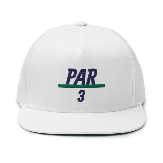 3 Under Par Flat Bill Cap - Navy Logo
