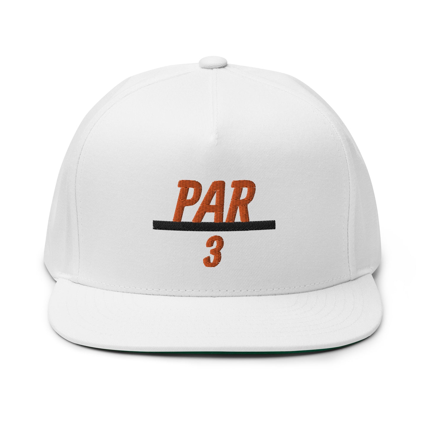 3 Under Par Flat Bill Cap - Orange Logo