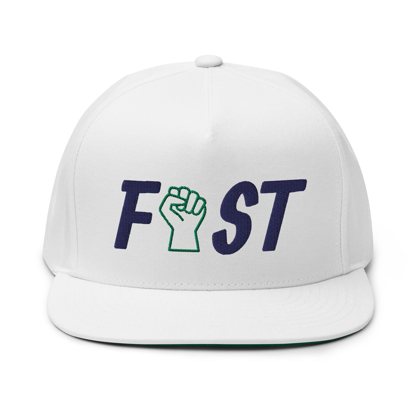 Fist Flat Bill Cap - Navy Logo