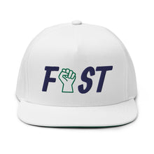 Load image into Gallery viewer, Fist Flat Bill Cap - Navy Logo
