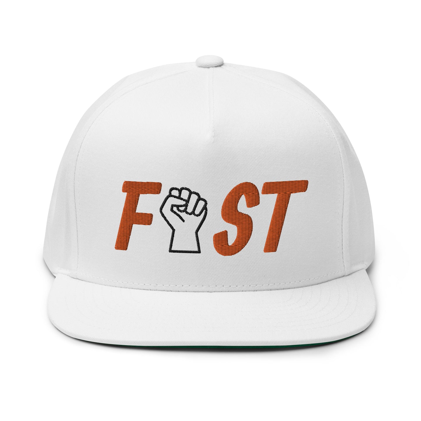 Fist Flat Bill Cap - Orange Logo