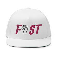 Load image into Gallery viewer, Fist Flat Bill Cap - Pink Logo
