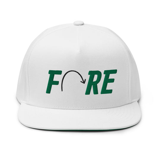 FORE Flat Bill Cap - Green Logo