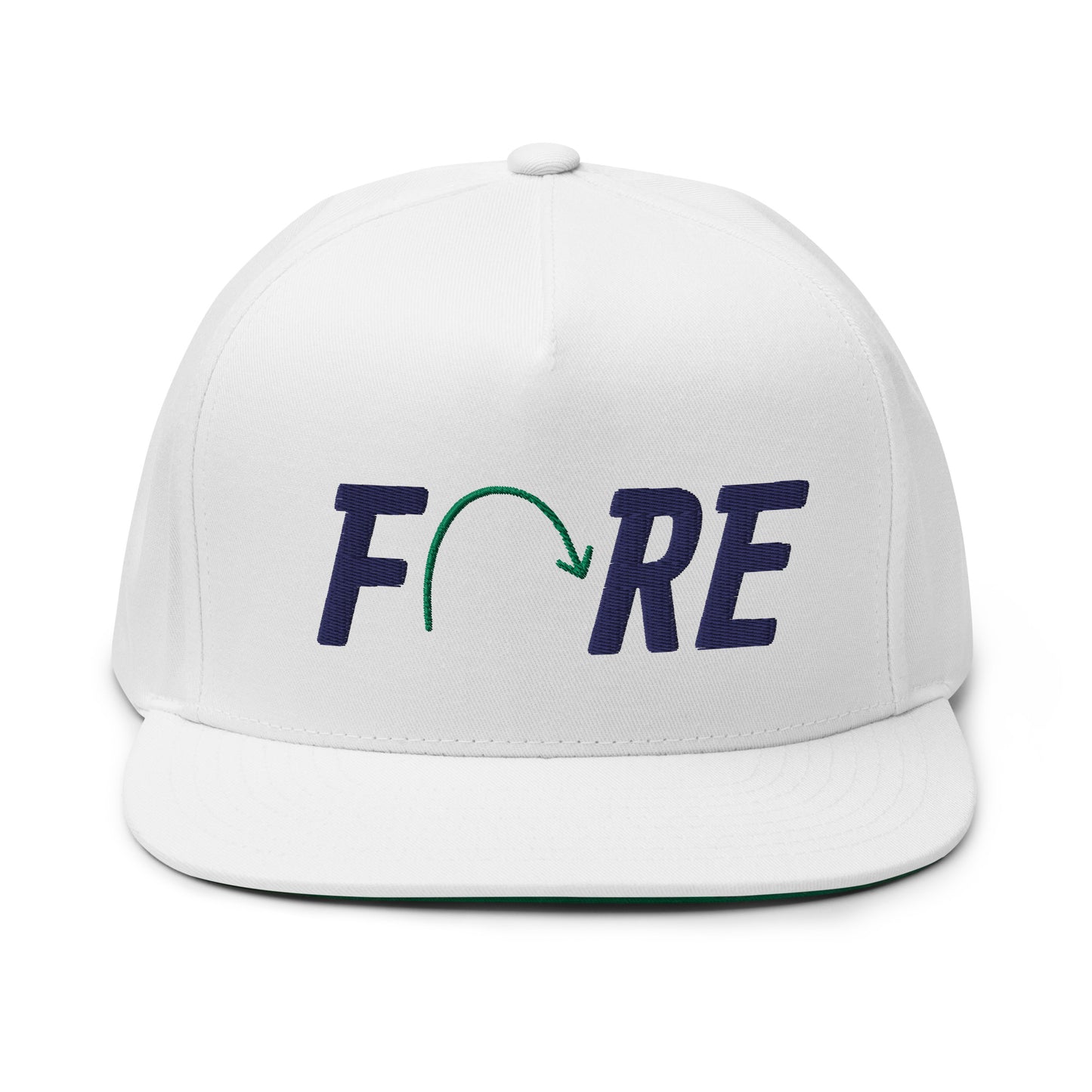 FORE Flat Bill Cap - Navy Logo