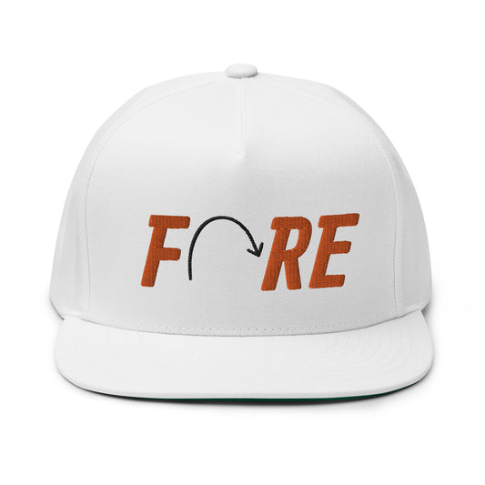 FORE Flat Bill Cap - Orange Logo