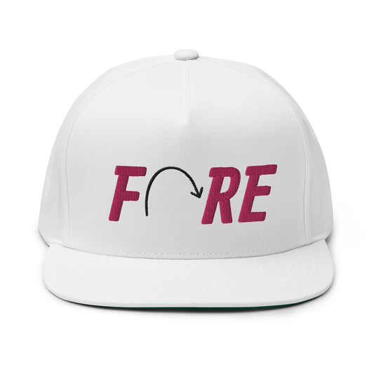 FORE Flat Bill Cap - Pink Logo