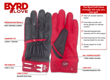 Load image into Gallery viewer, THE BYRD GOLF GLOVE - Black/Red
