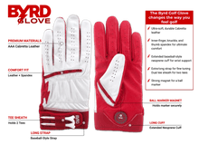 Load image into Gallery viewer, THE BYRD GOLF GLOVE - White/Red
