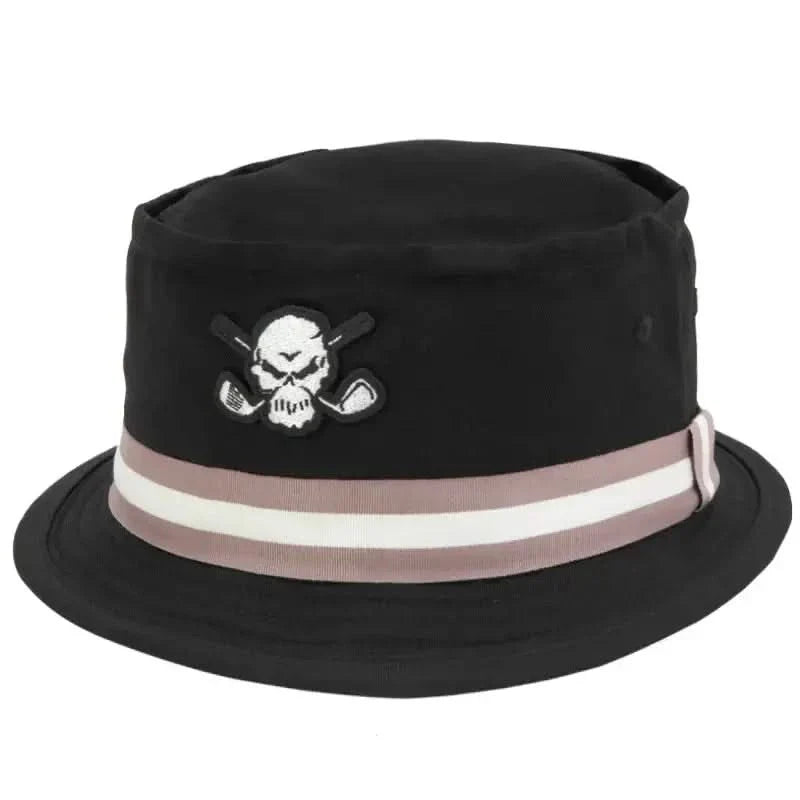 Premium Bucket Golf Hat w/ Skull (Black)