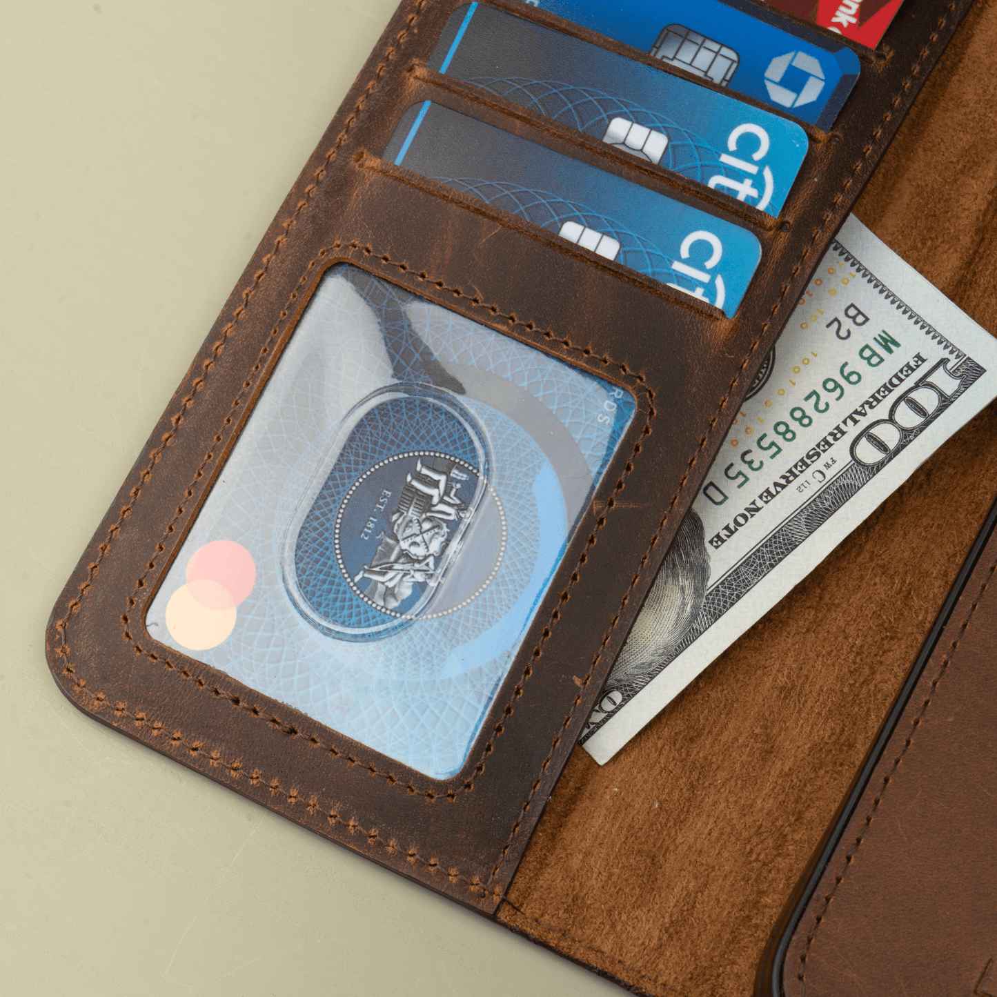 iPhone 16 Series Dark Brown Wallet Case - New York