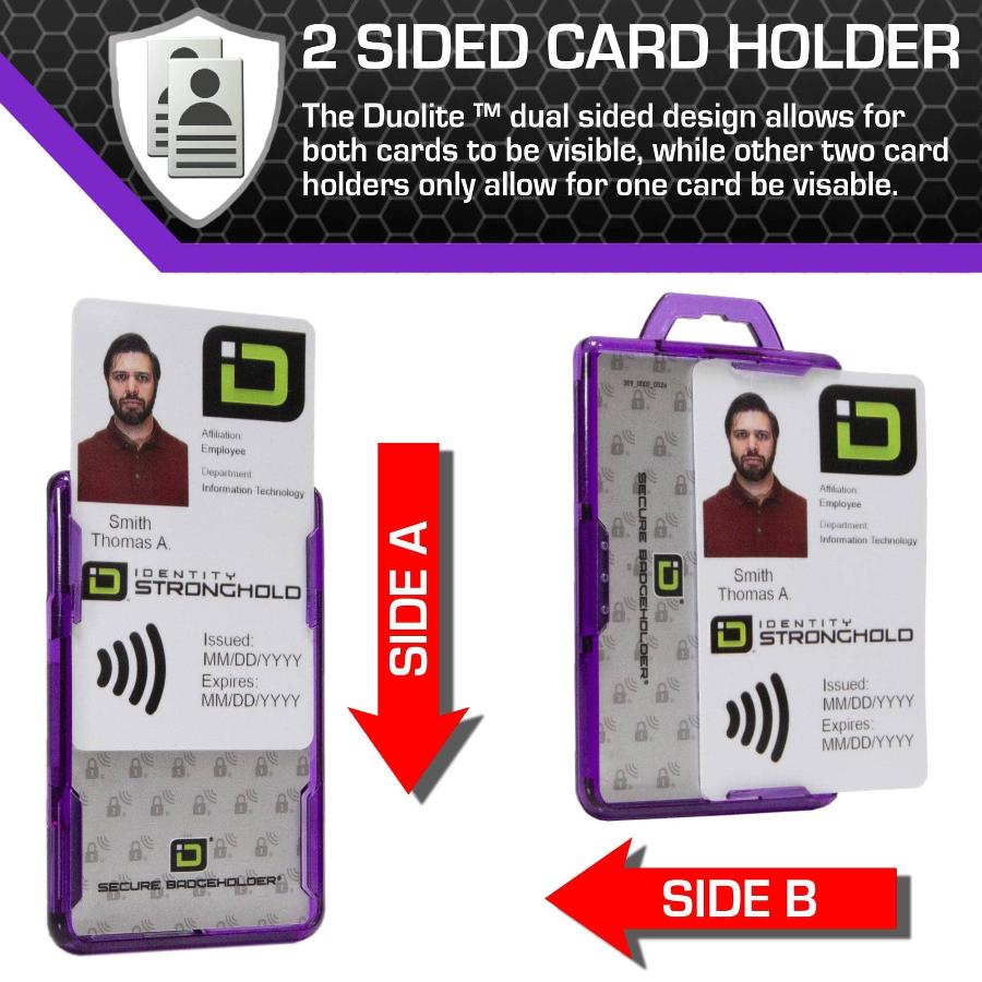 Secure Badge Holder DuoLite ® Vertical 2 ID Card Holder