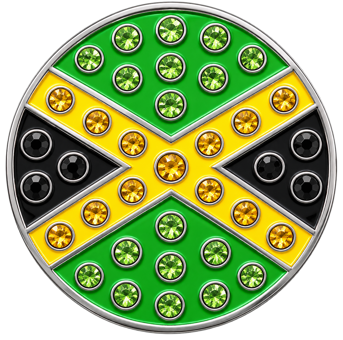 Jamaica Flag Crystal Ball Marker & Hat Clip by ReadyGOLF