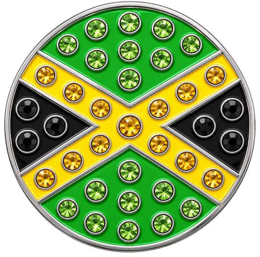 Jamaica Flag Crystal Ball Marker & Hat Clip by ReadyGOLF